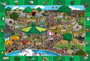 A Day at the Zoo Cartoons Children's Puzzles By Eurographics