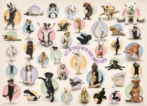 Yoga Puppies Collage Large Piece By Eurographics