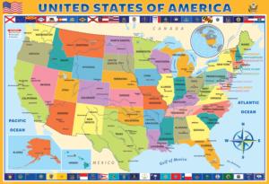 Map of the United States of America - Scratch and Dent Maps & Geography Children's Puzzles By Eurographics