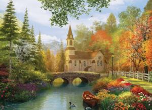 Autumn Church Cabin & Cottage Jigsaw Puzzle By Eurographics