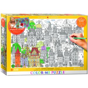 Town Houses (Color-Me Puzzle) Graphics / Illustration New Product - Old Stock By Eurographics