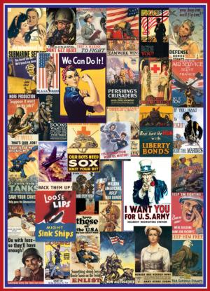 World War I & II Vintage Posters Military Impossible Puzzle By Eurographics