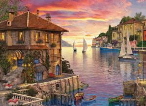 Mediterranean Harbor Sunrise / Sunset Jigsaw Puzzle By Eurographics