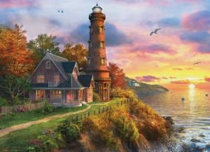 The Old Lighthouse Sunrise / Sunset Jigsaw Puzzle By Eurographics