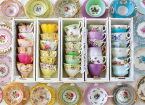 Colorful Tea Cups Pattern & Geometric Jigsaw Puzzle By Eurographics