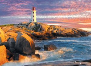 Peggy's Cove Lighthouse, Nova Scotia - Scratch and Dent Lighthouse Jigsaw Puzzle By Eurographics