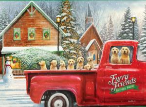 Furry Friends Holiday Farm Christmas Jigsaw Puzzle By Eurographics