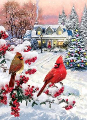 Cardinal Pair Winter Jigsaw Puzzle By Eurographics