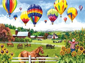Balloons Over Fields Hot Air Balloon Jigsaw Puzzle By SunsOut