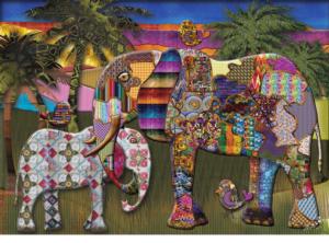 Mother and Child Elephant Jigsaw Puzzle By Jacarou Puzzles