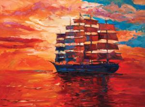 Sunset Sailing Ship Boat Jigsaw Puzzle By Serious Puzzles