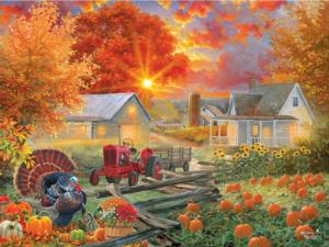 The Pumpkin Harvest Sunrise & Sunset Jigsaw Puzzle By RoseArt
