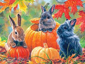 Pumpkin Patch Bunnies Bunny Jigsaw Puzzle By RoseArt
