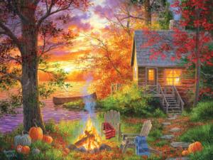 Sunset Serenity Cabin & Cottage Jigsaw Puzzle By RoseArt