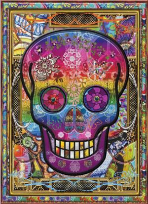Rainbow Skull Collage Impossible Puzzle By Jacarou Puzzles
