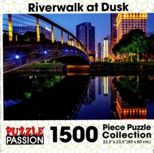 Riverwalk at Dusk - Scratch and Dent Lakes & Rivers Jigsaw Puzzle By Puzzle Passion