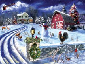 Holiday Farm Road Christmas Jigsaw Puzzle By SunsOut
