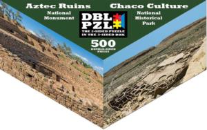 Aztec Ruins, Chaco Culture Landmarks / Monuments Triangular Puzzle Box By Pigment & Hue