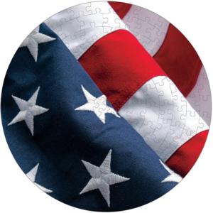 The American Flag Patriotic Round Jigsaw Puzzle By Pigment & Hue