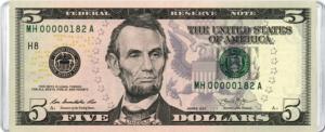 $5 Banknote MiniPix® Puzzle United States Miniature Puzzle By Pigment & Hue