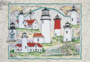 Cape Cod and the Island Lights Lighthouse Jigsaw Puzzle By Heritage Puzzles