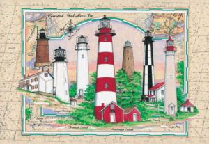 Coastal Del-Mar-Va Lighthouses Jigsaw Puzzle By Heritage Puzzles