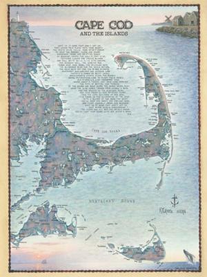 Cape Cod and the Island Waterways Maps / Geography Jigsaw Puzzle By Heritage Puzzles