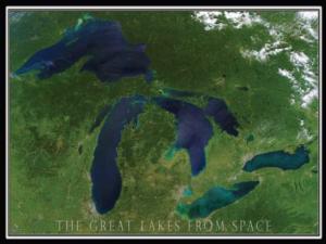 Great Lakes from Space Maps / Geography Jigsaw Puzzle By Heritage Puzzles