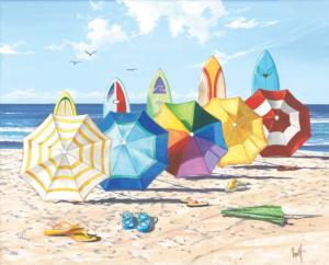 Brellas and Boards Beach Jigsaw Puzzle By Heritage Puzzles