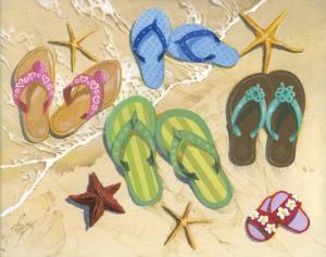 Flip Flop Family Beach Jigsaw Puzzle By Heritage Puzzles