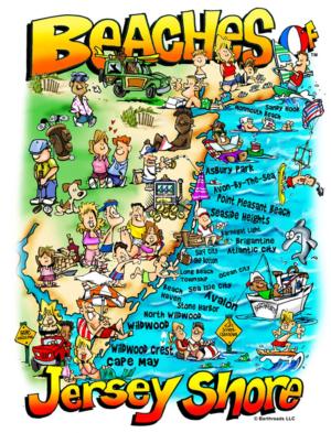 Beaches of Jersey Shore Maps / Geography Jigsaw Puzzle By Heritage Puzzles