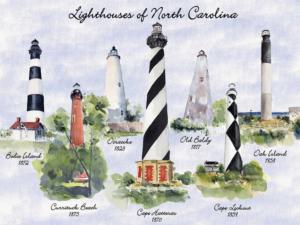 Lighthouses of North Carolina Lighthouses Jigsaw Puzzle By Heritage Puzzles