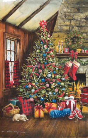 O' Christmas Tree Cabin & Cottage Jigsaw Puzzle By Heritage Puzzles