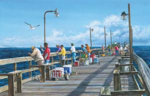 Fishing Pier Beach & Ocean Jigsaw Puzzle By Heritage Puzzles