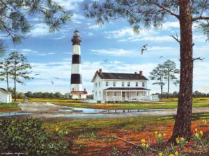 Bodie Island Lighthouse Lighthouse Jigsaw Puzzle By Heritage Puzzles