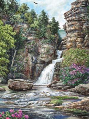 Linville Falls Waterfall Jigsaw Puzzle By Heritage Puzzles