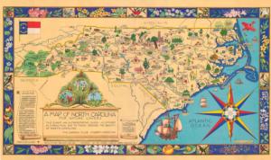 A Map of NC For Nature Lovers Maps / Geography Jigsaw Puzzle By Heritage Puzzles