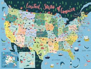 USA Map Puzzle United States Jigsaw Puzzle By Heritage Puzzles