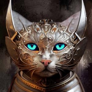 Sadie the Silver Cat Warrior