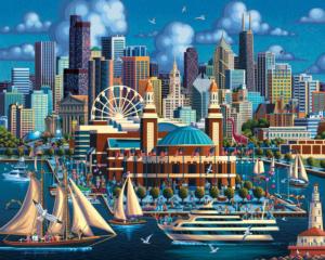 Chicago Navy Pier Lakes & Rivers Jigsaw Puzzle By Dowdle Folk Art