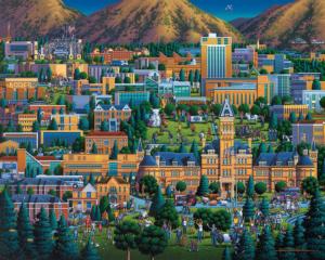 Utah State University Folk Art Jigsaw Puzzle By Dowdle Folk Art