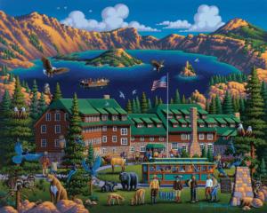 Crater Lake National Park Folk Art Jigsaw Puzzle By Dowdle Folk Art