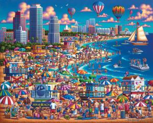 Miami Beach Beach & Ocean Jigsaw Puzzle By Dowdle Folk Art