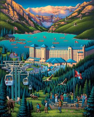 Lake Louise Folk Art Jigsaw Puzzle By Dowdle Folk Art