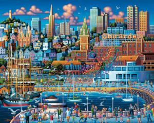 San Francisco Pier Folk Art Jigsaw Puzzle By Dowdle Folk Art