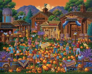 Toblers Pumpkin Patch Folk Art Jigsaw Puzzle By Dowdle Folk Art
