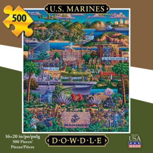 U.S. Marines Military Jigsaw Puzzle By Dowdle Folk Art