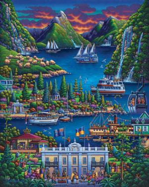 New Zealand South Lakes / Rivers / Streams Jigsaw Puzzle By Dowdle Folk Art