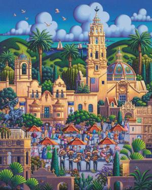 San Diego's Balboa Park Folk Art Jigsaw Puzzle By Dowdle Folk Art