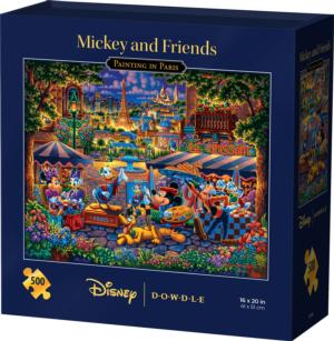 Mickey & Friends Painting in Paris Disney Jigsaw Puzzle By Dowdle Folk Art